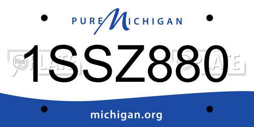 1SSZ880 Michigan License Plate