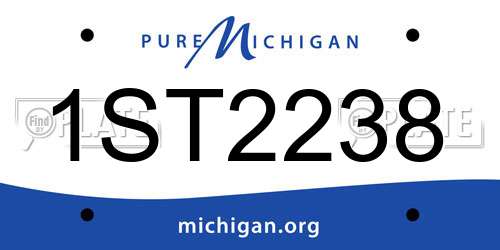 1ST2238 Michigan License Plate