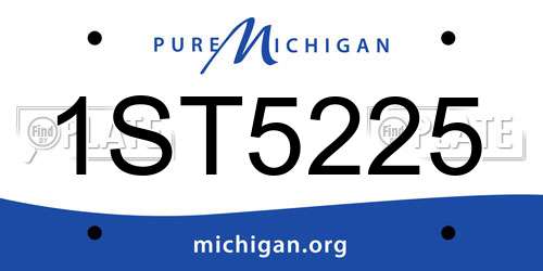 1ST5225 Michigan License Plate