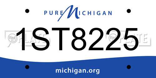 1ST8225 Michigan License Plate