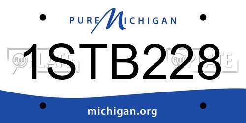 1STB228 Michigan License Plate