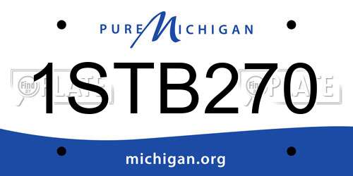 1STB270 Michigan License Plate
