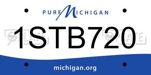 1STB720 Michigan License Plate
