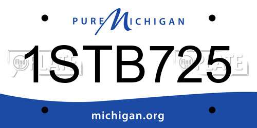 1STB725 Michigan License Plate