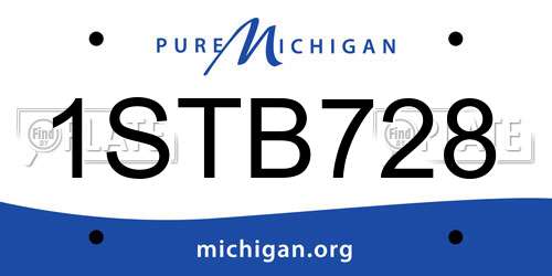 1STB728 Michigan License Plate