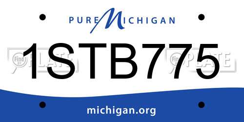 1STB775 Michigan License Plate