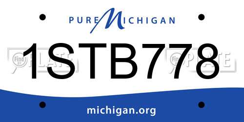 1STB778 Michigan License Plate