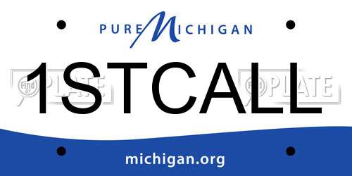 1STCALL Michigan License Plate