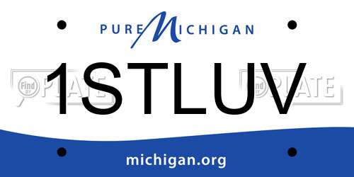 1STLUV Michigan License Plate