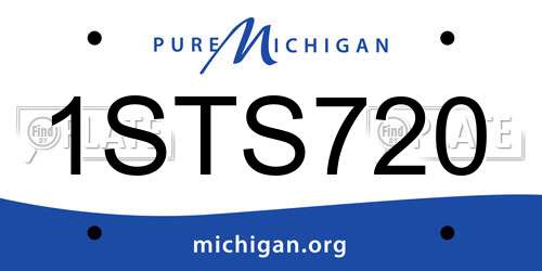 1STS720 Michigan License Plate