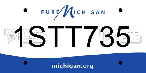 1STT735 Michigan License Plate