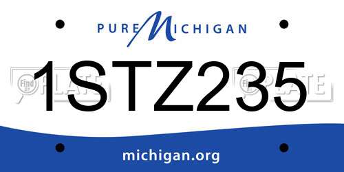 1STZ235 Michigan License Plate