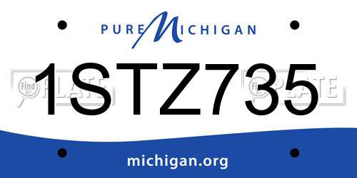1STZ735 Michigan License Plate