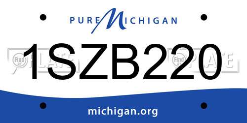 1SZB220 Michigan License Plate