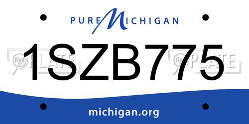 1SZB775 Michigan License Plate