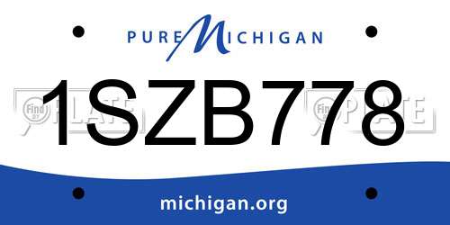 1SZB778 Michigan License Plate