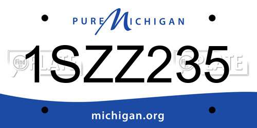 1SZZ235 Michigan License Plate