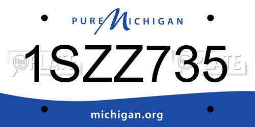 1SZZ735 Michigan License Plate