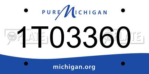 1T03360 Michigan License Plate