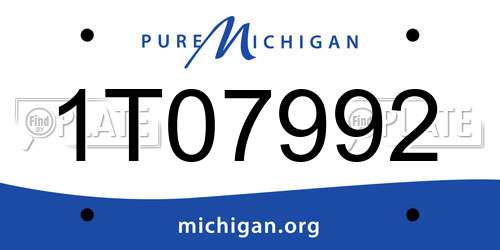 1T07992 Michigan License Plate