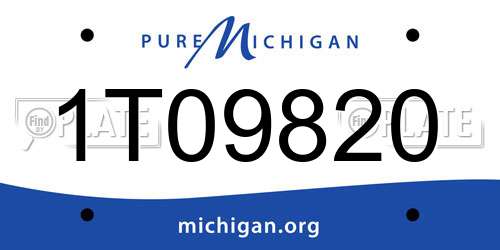 1T09820 Michigan License Plate