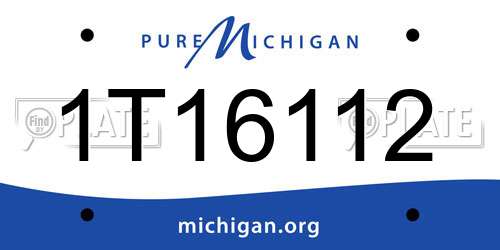 1T16112 Michigan License Plate