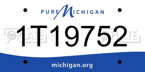 1T19752 Michigan License Plate