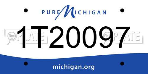1T20097 Michigan License Plate