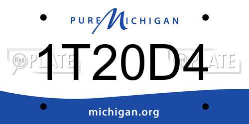1T20D4 Michigan License Plate