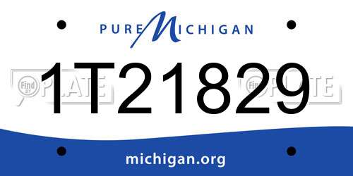 1T21829 Michigan License Plate