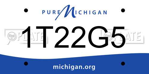 1T22G5 Michigan License Plate