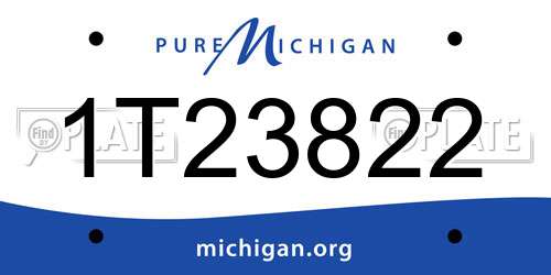 1T23822 Michigan License Plate