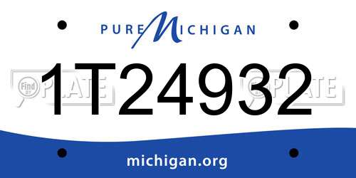 1T24932 Michigan License Plate