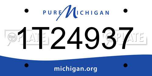 1T24937 Michigan License Plate