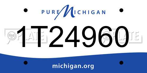 1T24960 Michigan License Plate