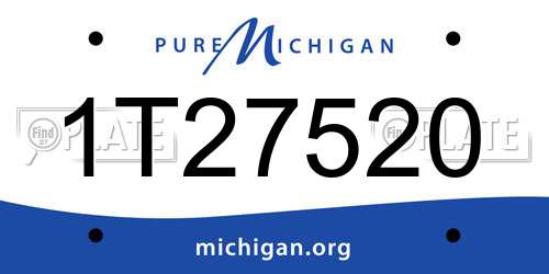 1T27520 Michigan License Plate