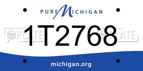 1T2768 Michigan License Plate