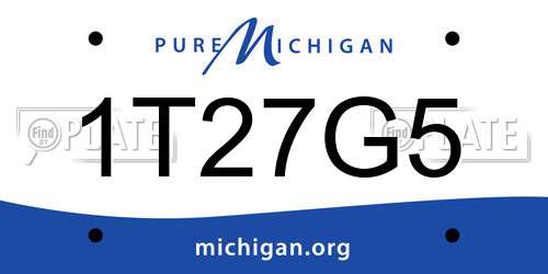 1T27G5 Michigan License Plate