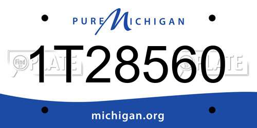 1T28560 Michigan License Plate