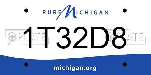 1T32D8 Michigan License Plate