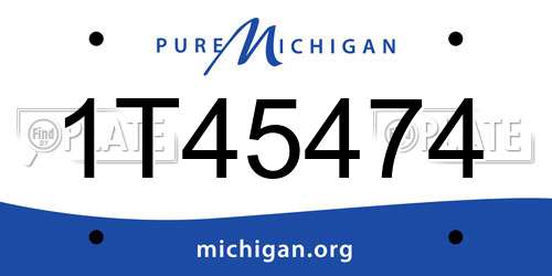 1T45474 Michigan License Plate