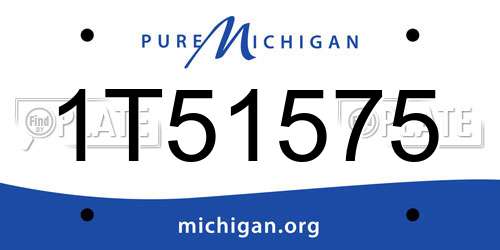1T51575 Michigan License Plate