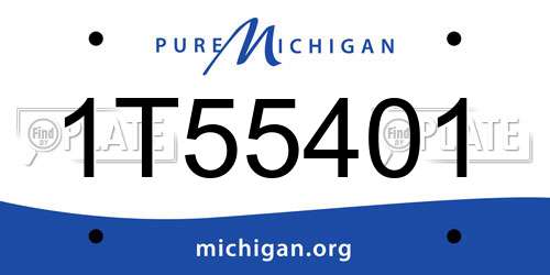 1T55401 Michigan License Plate