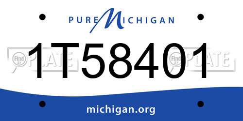 1T58401 Michigan License Plate