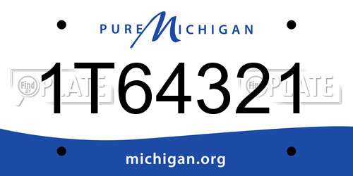 1T64321 Michigan License Plate