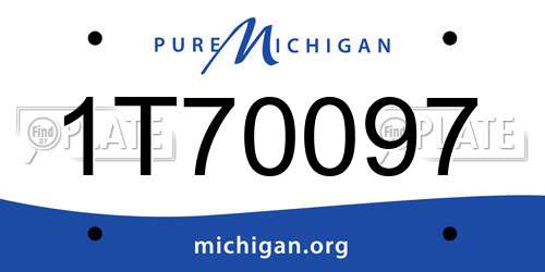 1T70097 Michigan License Plate
