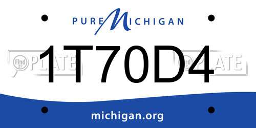 1T70D4 Michigan License Plate