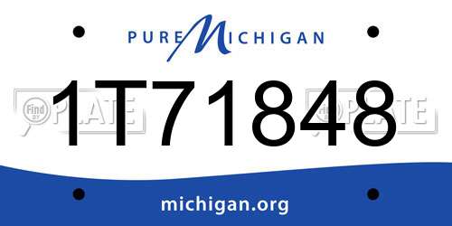 1T71848 Michigan License Plate