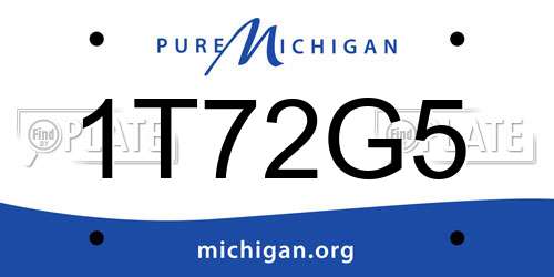 1T72G5 Michigan License Plate