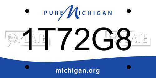 1T72G8 Michigan License Plate